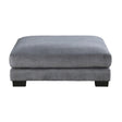 Traverse Ottoman in gray corduroy fabric front view