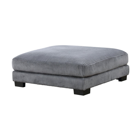 Traverse Ottoman side angle showing upholstery
