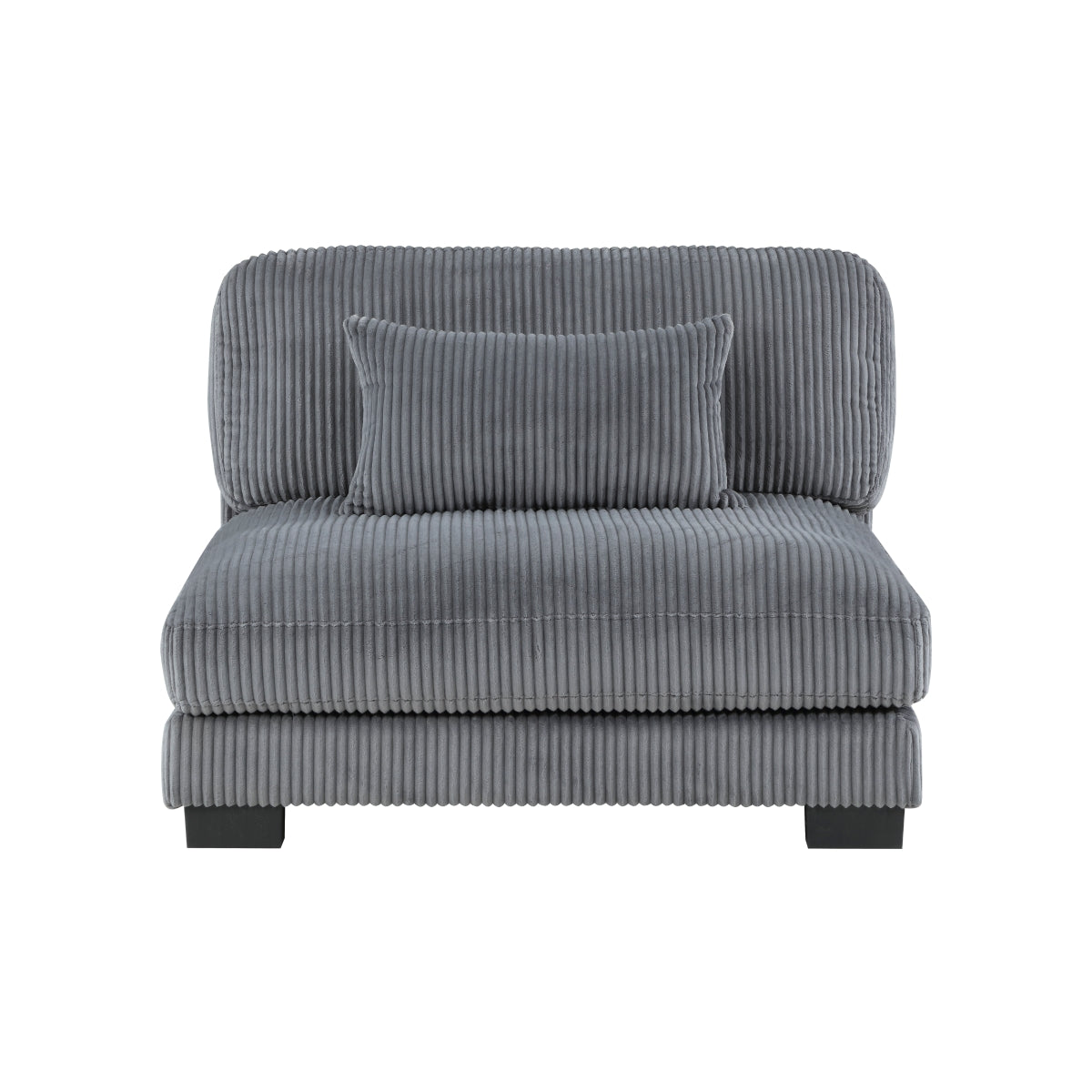 side view of Traverse Gray Corduroy Fabric sectional sofa