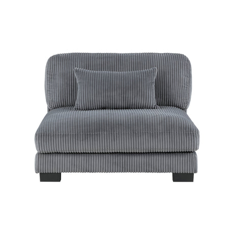 side view of Traverse Gray Corduroy Fabric sectional sofa