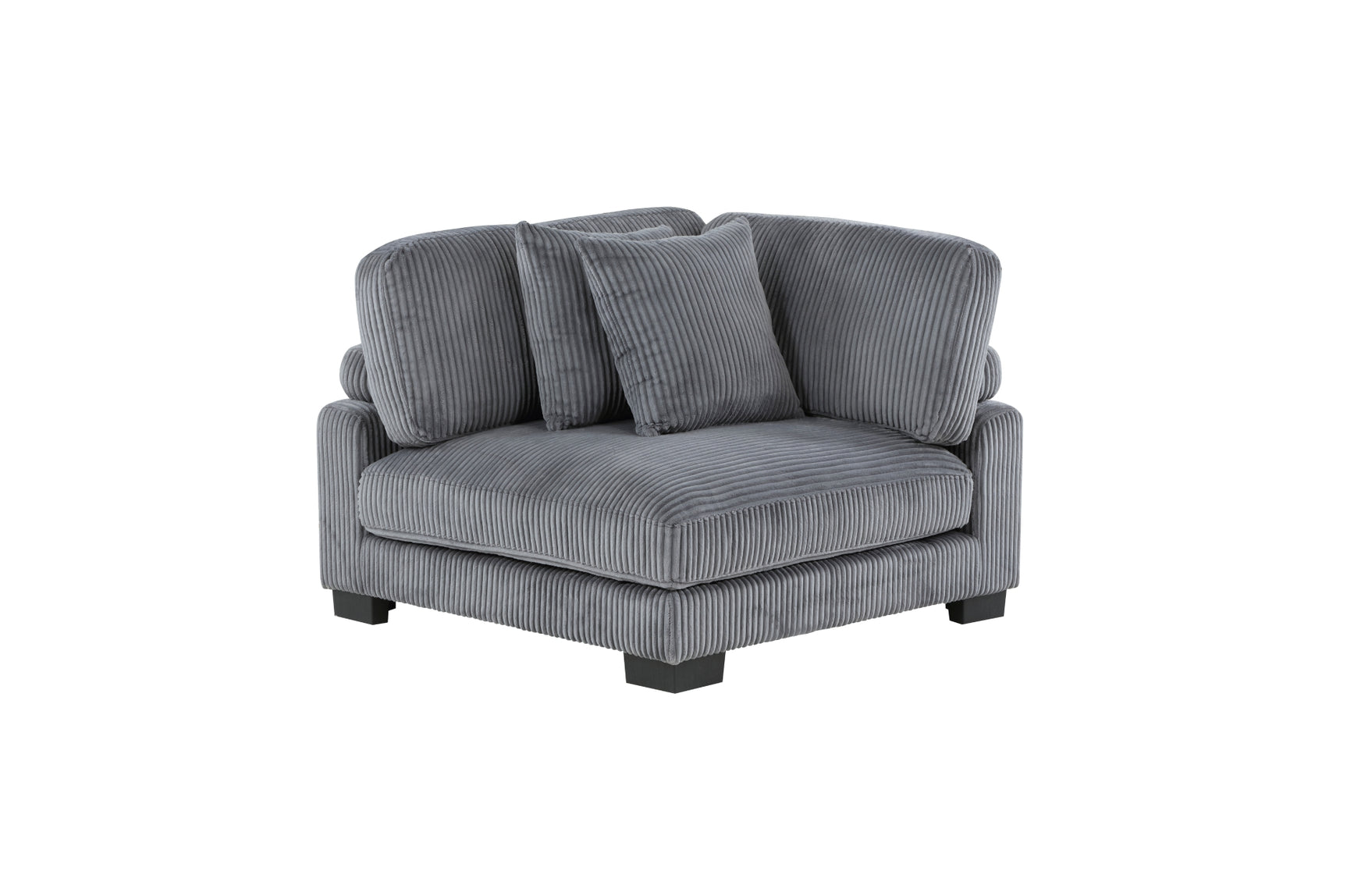 Traverse Gray Corduroy Fabric Sectional Sofa main view