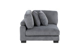 Traverse Gray Corduroy Fabric Sectional Sofa main view