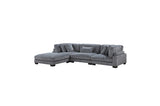 Wide room view with sectional sofa