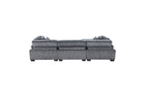Traverse Gray Corduroy Fabric Sectional Sofa main view
