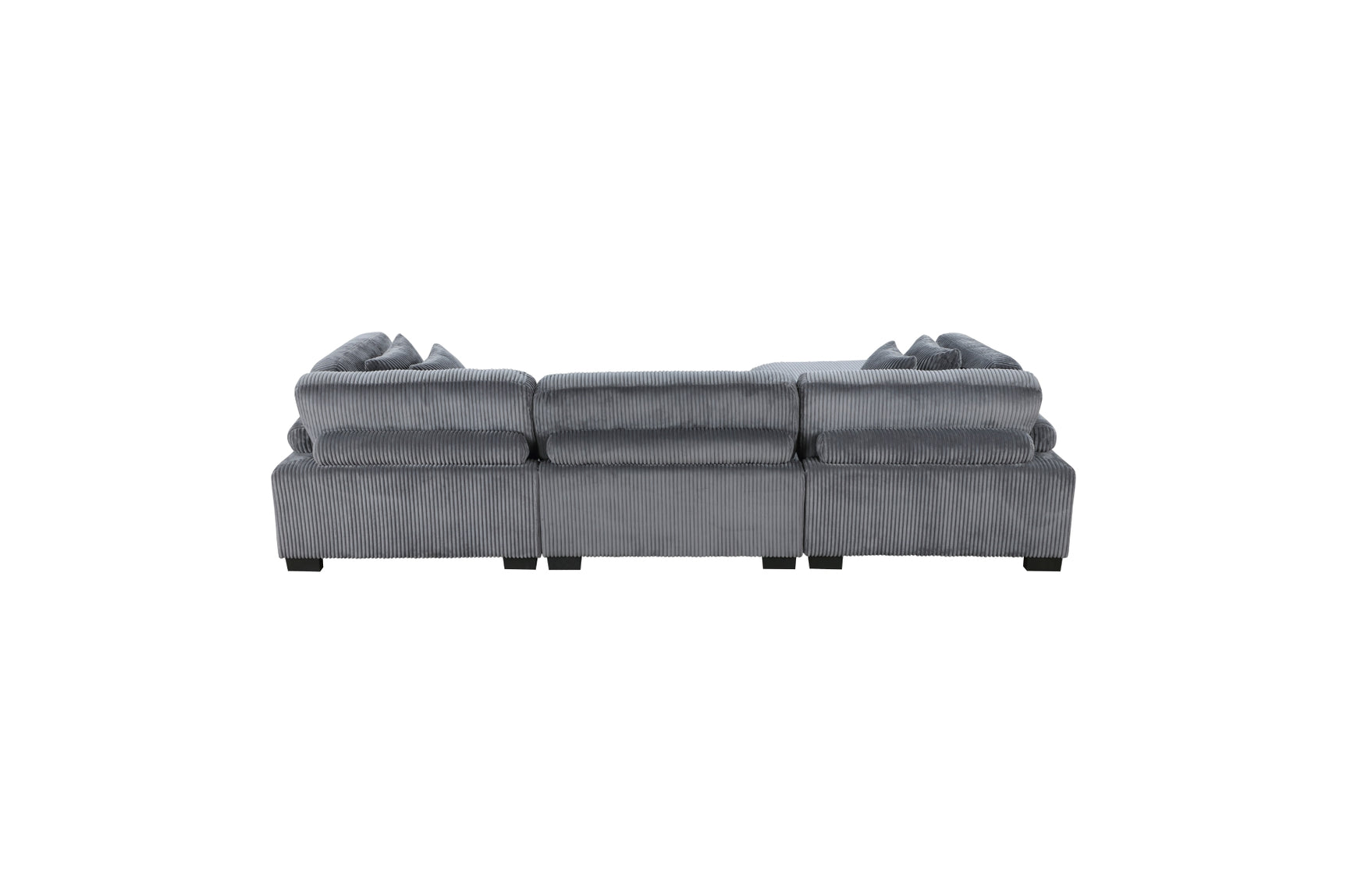 Traverse Gray Corduroy Fabric Sectional Sofa main view