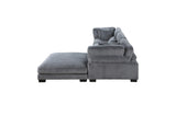 Corner seat view of Traverse Gray sectional sofa