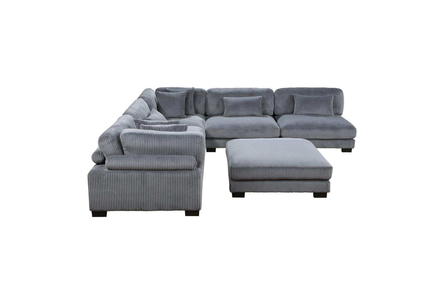 Close-up main view of sectional sofa upholstery