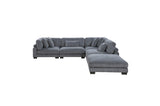 Side profile of Traverse Gray Corduroy sofa