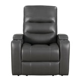 Brockton dark gray power recliner front angle view