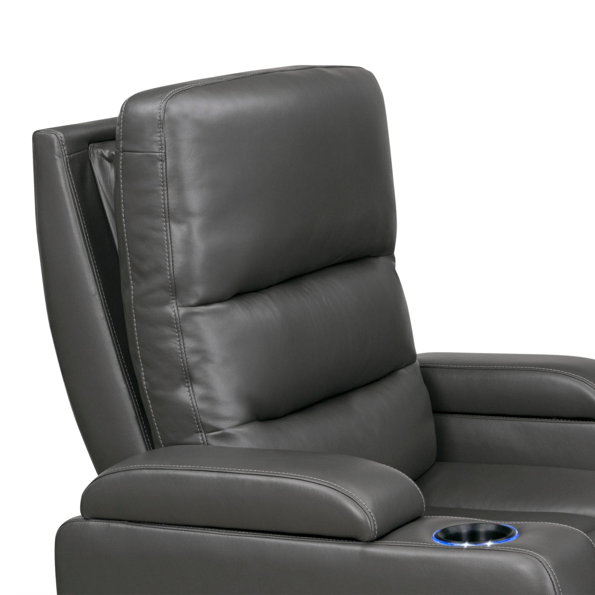 Attached headrest and back cushions
