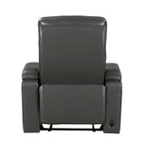 LED-lit cup holder on armrest