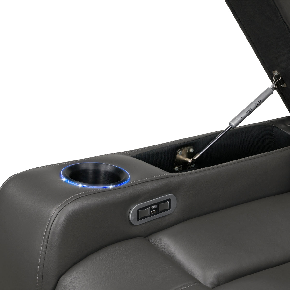 Recliner seat and cushions detail