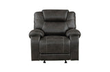 Gainesville Chocolate Reclining Set sofa angled view