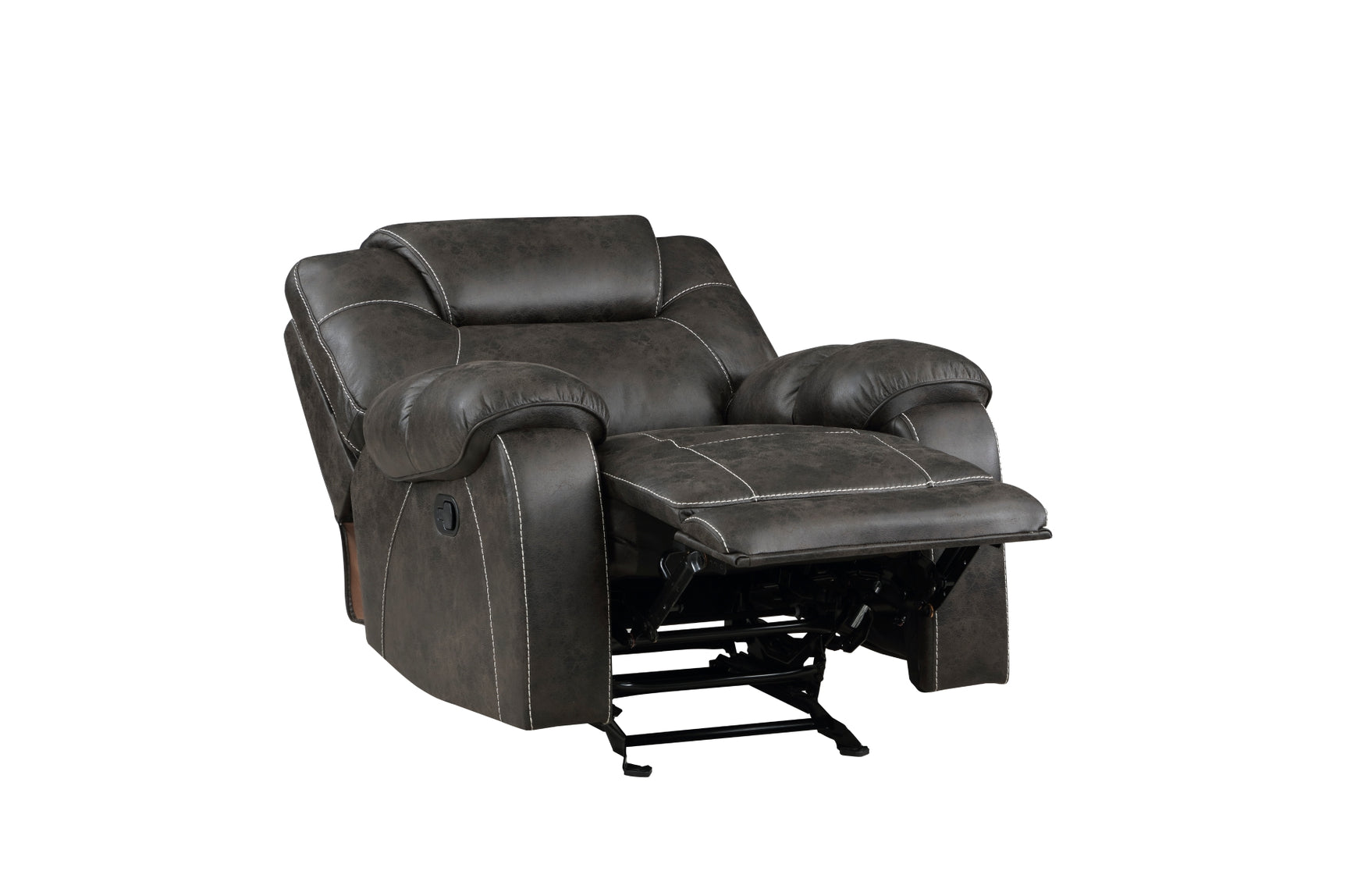 Gainesville Chocolate Reclining Set sofa angled view