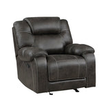 Side view of Gainesville Glider Recliner Chair showing manual reclining tab