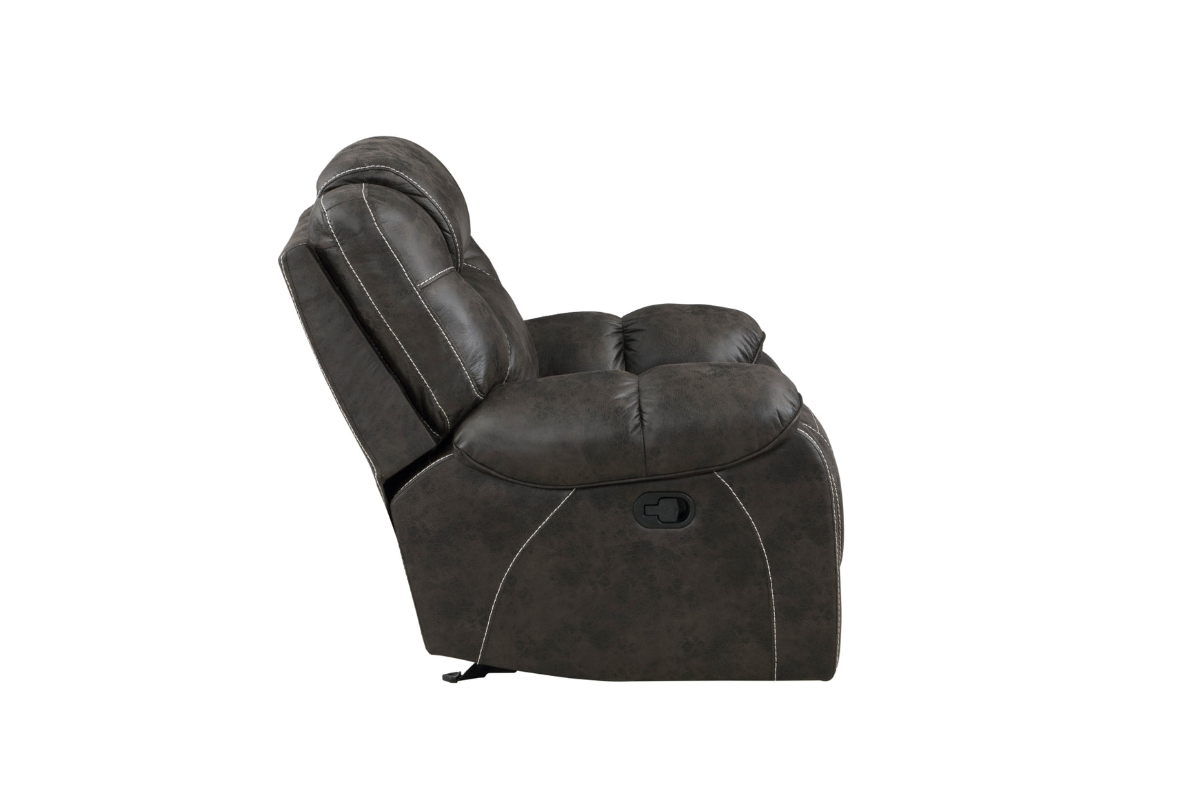 Gainesville Chocolate Reclining Set sofa angled view