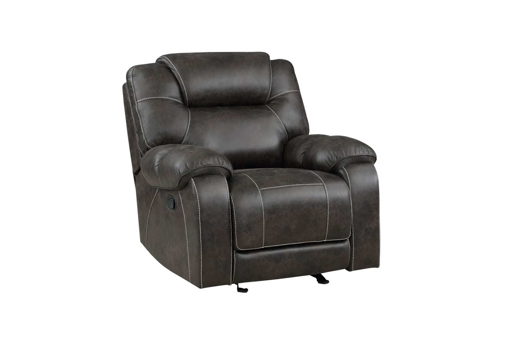 Gainesville Chocolate Reclining Set sofa angled view