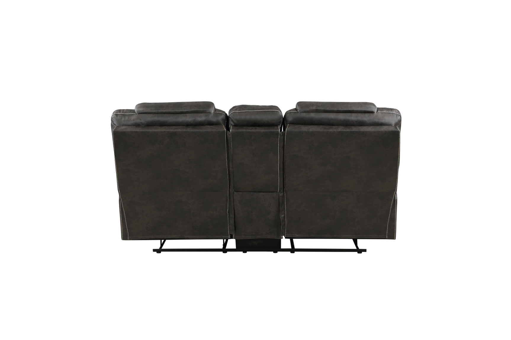 Gainesville Chocolate Reclining Set sofa angled view