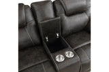 Gainesville Chocolate Reclining Set sofa angled view