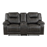 Gainesville chocolate reclining loveseat front angle
