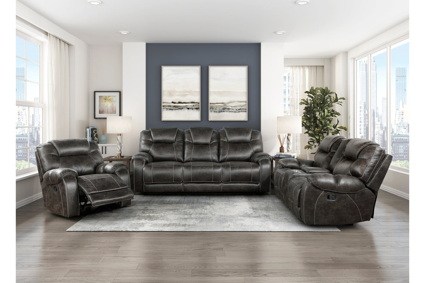 Gainesville Reclining Loveseat with Center Console side view