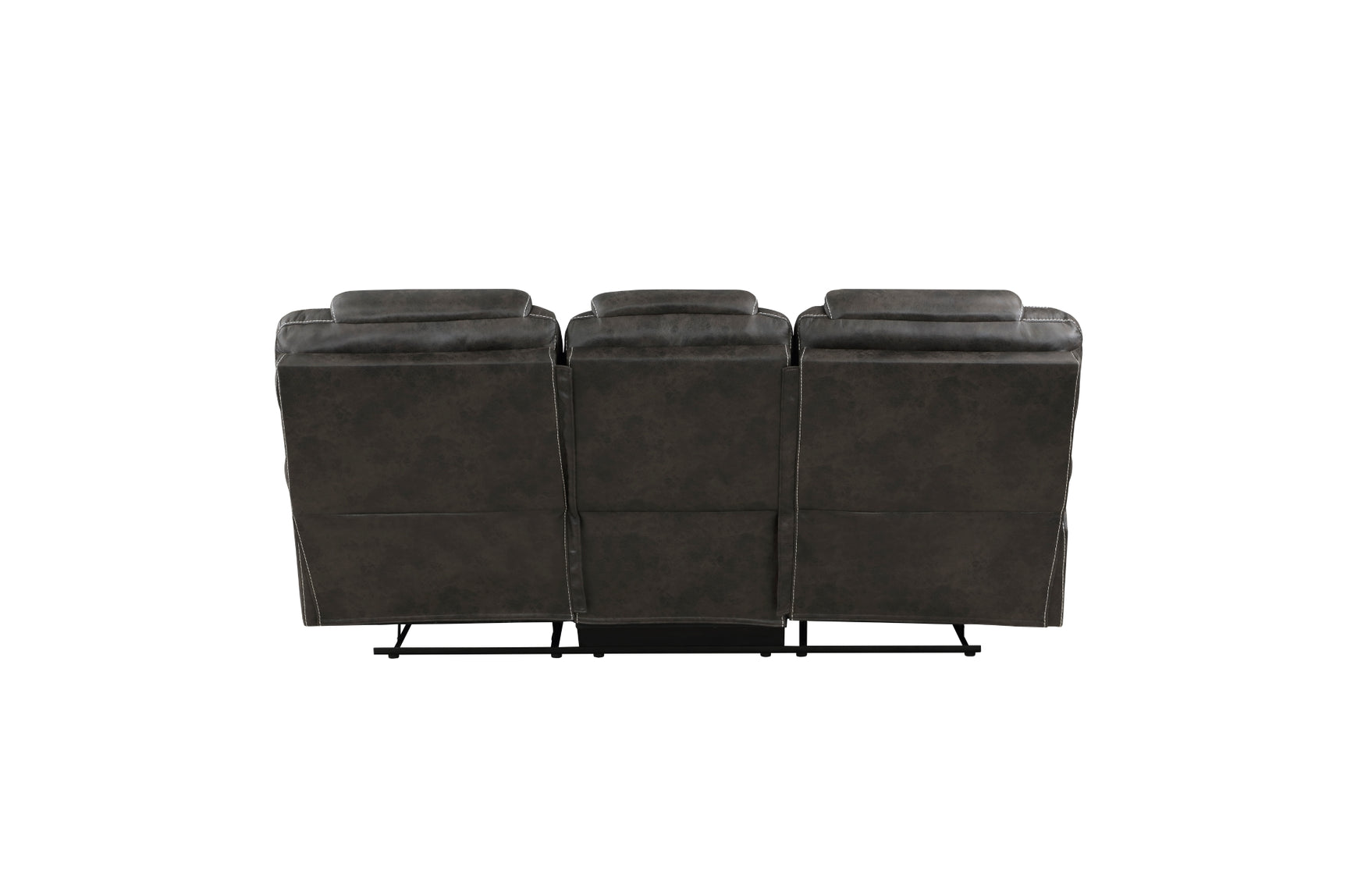 Gainesville Chocolate Reclining Set sofa angled view