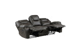 Gainesville Chocolate Reclining Set sofa angled view