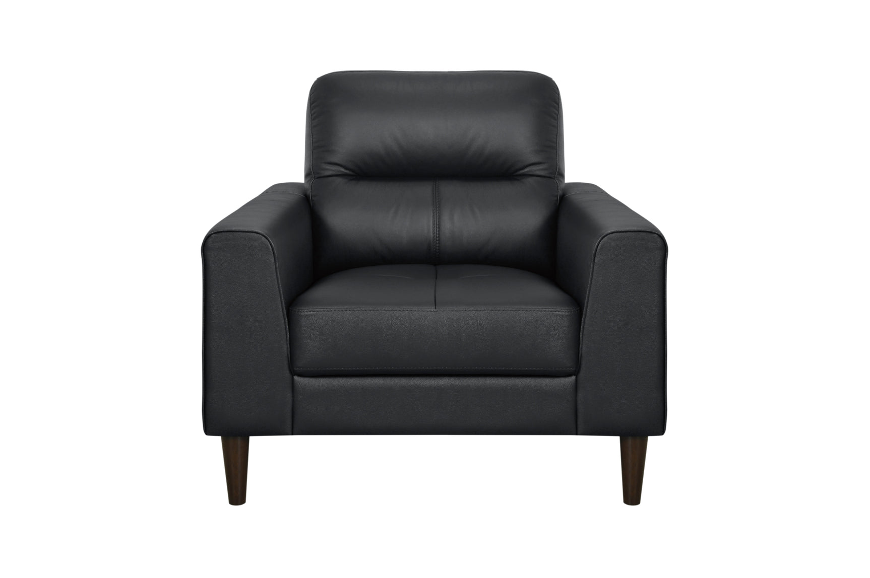 Lewes brown leather sofa close-up of armrest