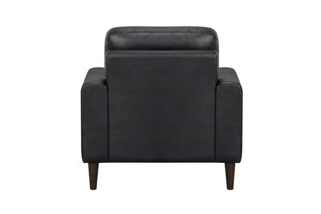 Lewes Brown Leather Living Room Set swatch detail