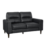 Lewes Loveseat close-up of top grain leather seat