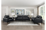 Lewes Brown Leather Living Room Set love seat side view
