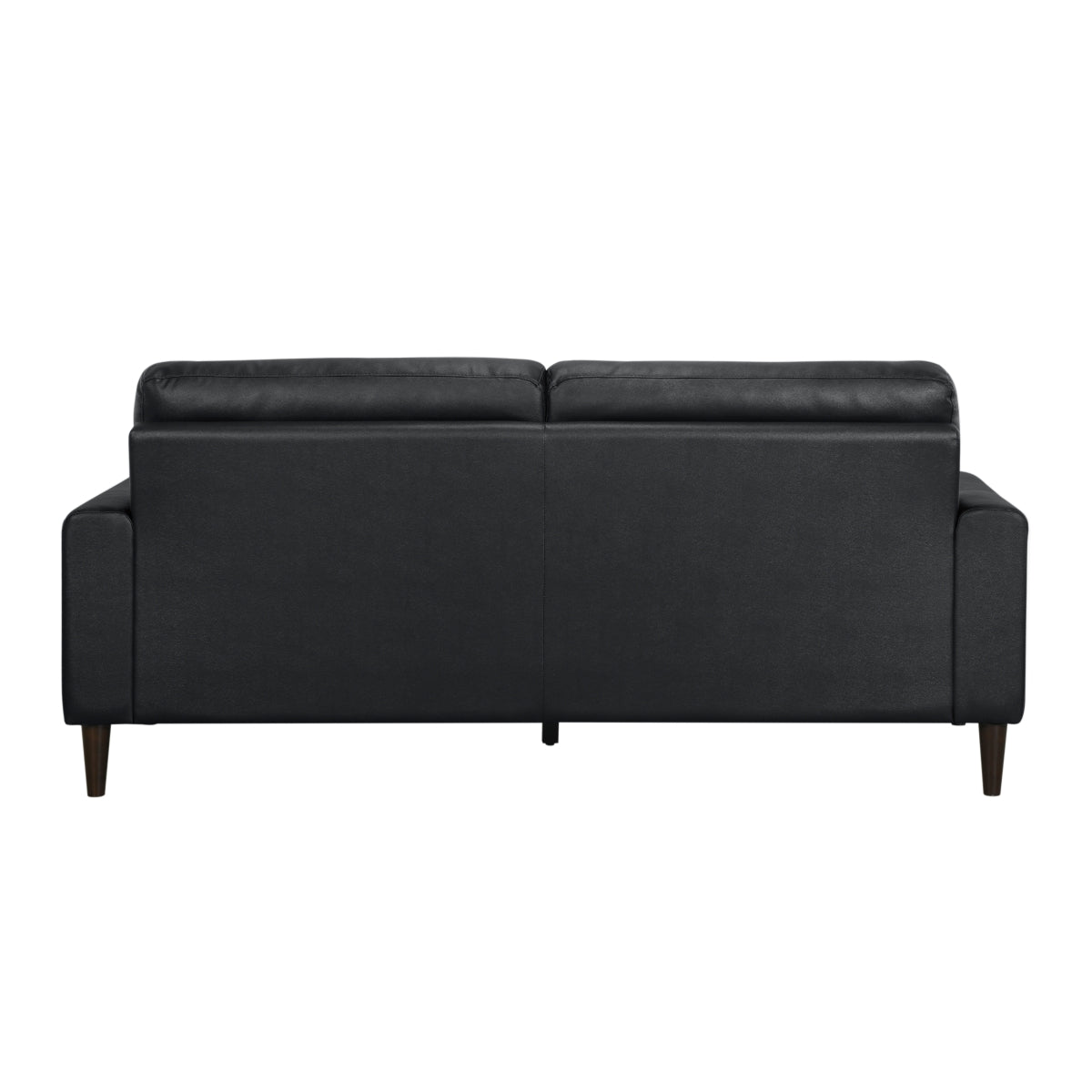 Close-up of Lewes Brown Leather Sofa leather and cushion details