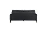 Lewes Brown Leather Living Room Set sofa side angle