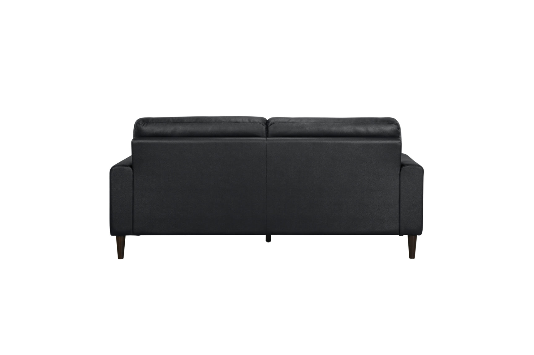 Lewes Brown Leather Living Room Set sofa side angle