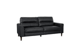 Lewes Brown Leather Living Room Set chair front view
