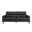 Lewes Brown Leather Sofa front view