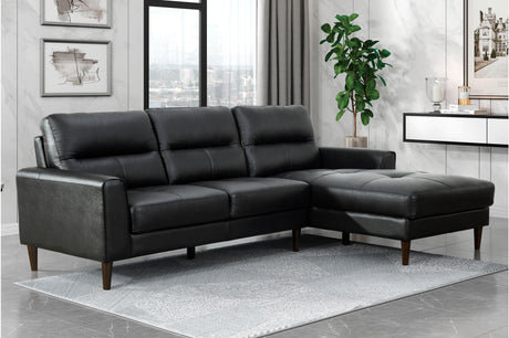 main view of Lewes Brown Leather Sectional sectional sofa