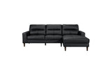 side view of Lewes Brown Leather Sectional sectional sofa