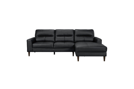 side view of Lewes Brown Leather Sectional sectional sofa