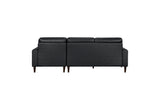 side view of Lewes Brown Leather Sectional sectional sofa