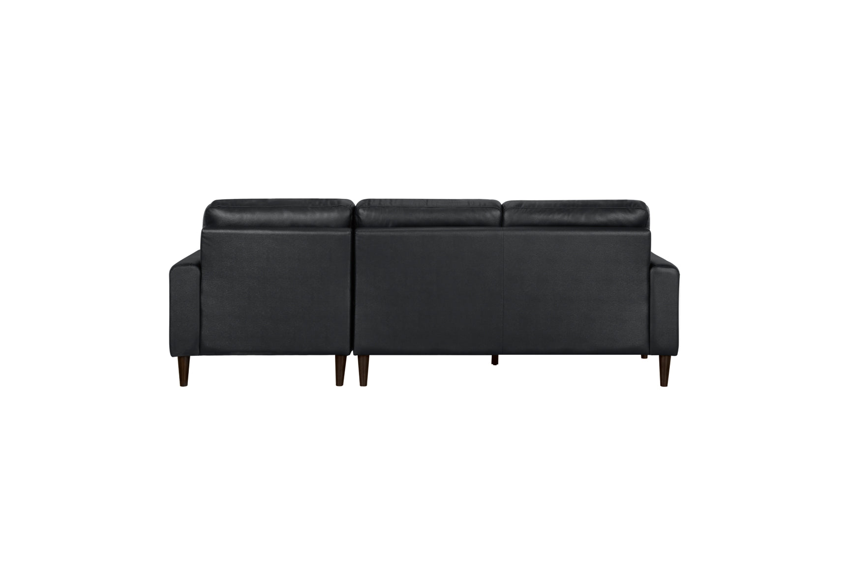 side view of Lewes Brown Leather Sectional sectional sofa