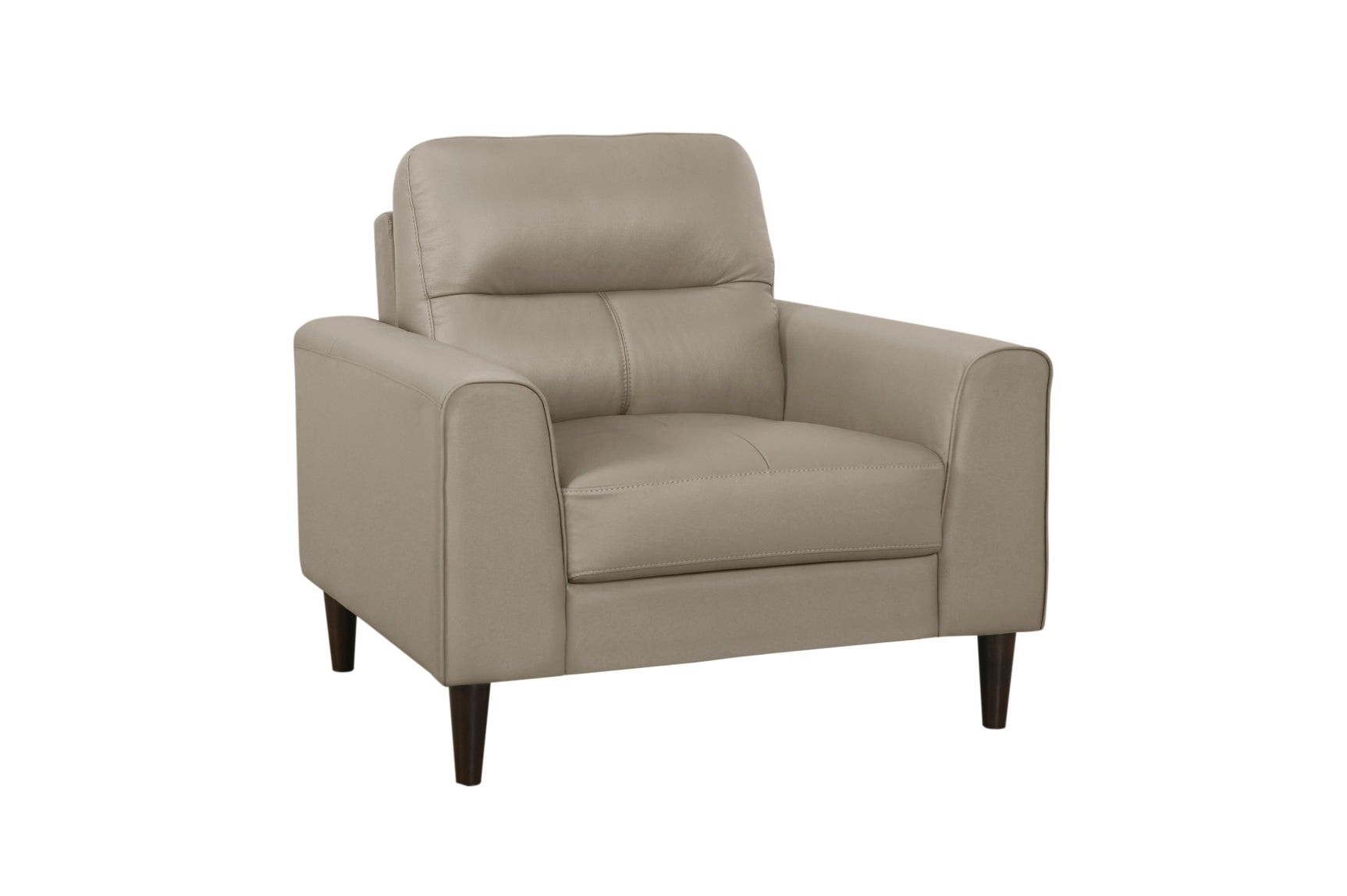 Front view of Lewes Latte Faux Leather Chair