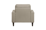 Detail of cushion on Lewes Latte Faux Leather Chair