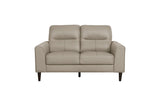 Close-up of Lewes Latte Faux Leather Living Room Set detail