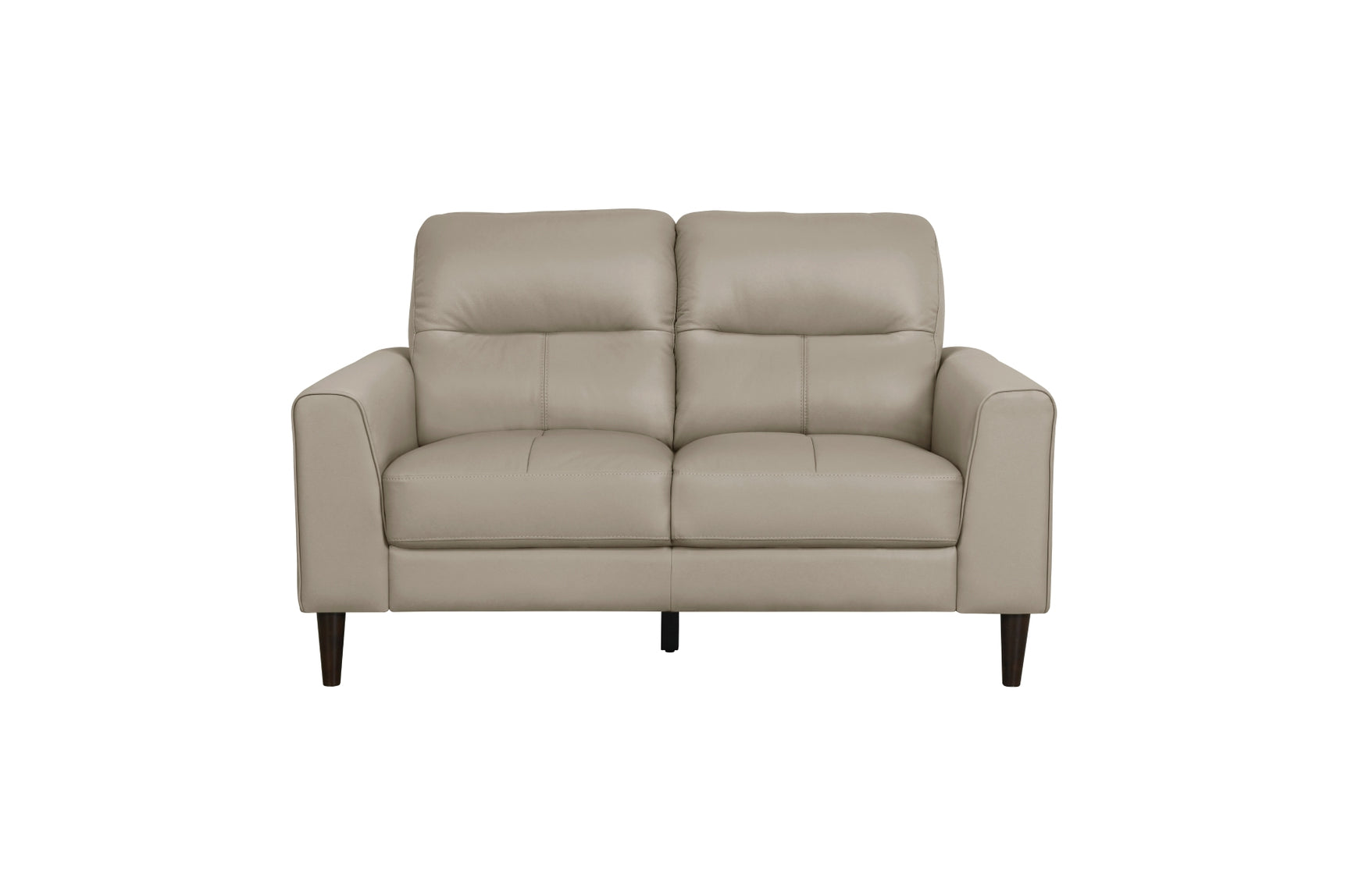 Close-up of Lewes Latte Faux Leather Living Room Set detail