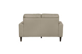 Side angle of Lewes Latte Faux Leather Chair
