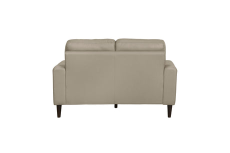 Side angle of Lewes Latte Faux Leather Chair
