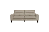 Detail of Lewes Latte Faux Leather upholstery