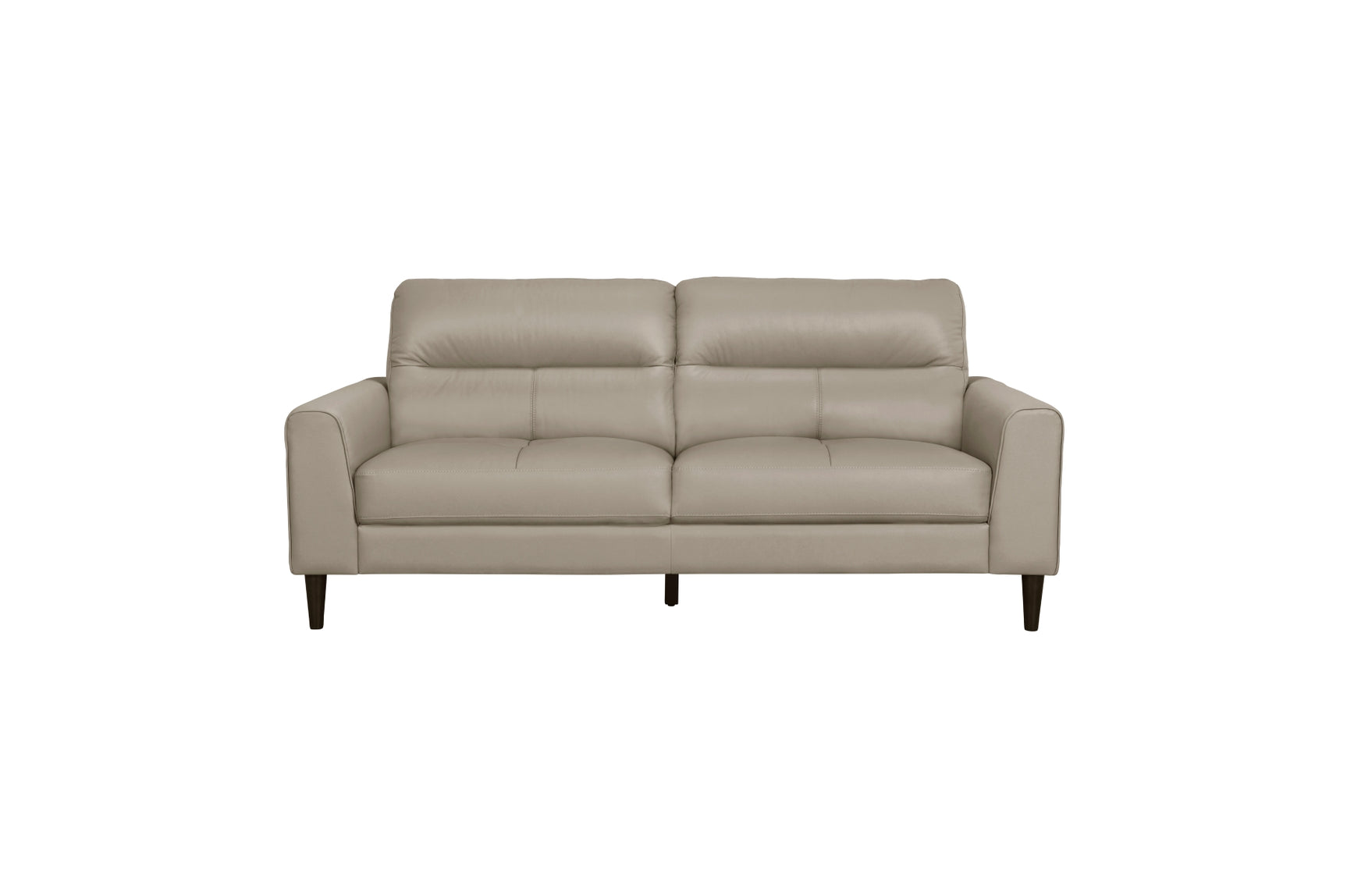 Detail of Lewes Latte Faux Leather upholstery