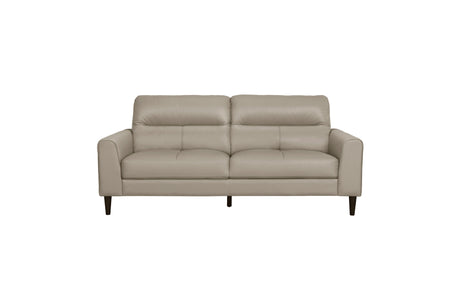 Detail of Lewes Latte Faux Leather upholstery